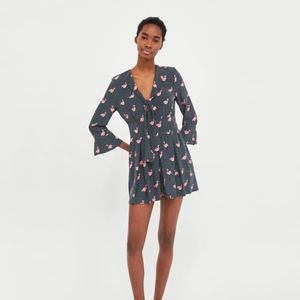 zara flamingo playsuit
